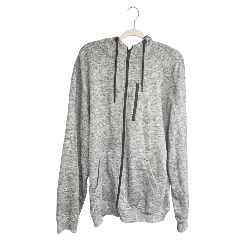 CSG Champs Sports Gear Mens XL Grey Heather Space Dye Full Zip Fleece Hoodie